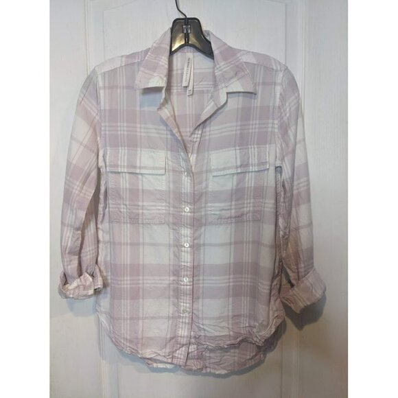 Aritzia the Group Babaton | Long Sleeve Utility Shirt in White/Clover Plaid - Picture 2 of 7
